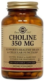 Solgar Choline Supplement 350 mg 100 Vegicaps