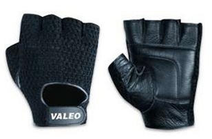 Valeo Mesh Back Leather Weight Lifting Gloves 1 pair Black