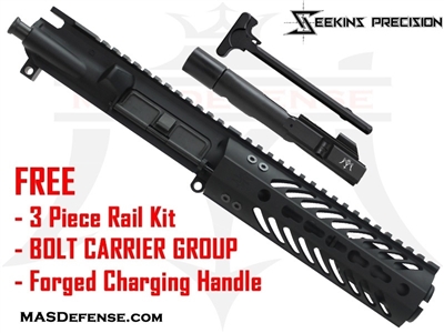 4.75" 9MM BARRELED UPPER - SEEKINS MCSR V2 7" - ***FREE BCG - CHARGING HANDLE - 3 PIECE RAIL KIT