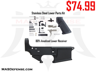 AR-15 80% LOWER - STAINLESS LOWER PARTS KIT COMBO