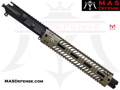 10.5" 9MM AR-15 BARRELED UPPER - MAS DEFENSE SQUADRON 12" LIGHTWEIGHT QUAD RAIL - FDE