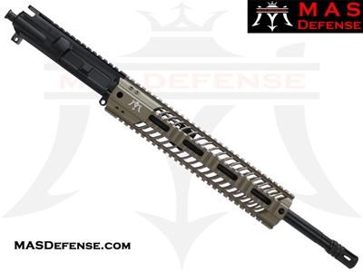 16" 300 BLACKOUT AR-15 BARRELED UPPER - MAS DEFENSE SQUADRON 12" LIGHTWEIGHT QUAD RAIL - FDE