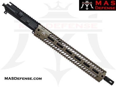 16" 300 BLACKOUT AR-15 BARRELED UPPER - MAS DEFENSE SQUADRON 15" LIGHTWEIGHT QUAD RAIL - FDE