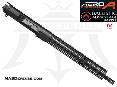 16" .308 AR-10 BARRELED UPPER - AERO PRECISION UPPER AND 15" ATLAS R-ONE M-LOK RAIL - BALLISTIC ADVANTAGE BARREL APPG538604P22, APAR538705M22