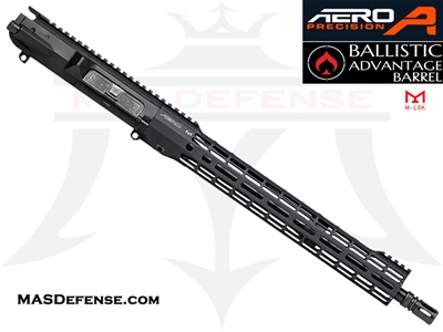 16" .308 AR-10 BARRELED UPPER - AERO PRECISION UPPER AND 15" ATLAS S-ONE M-LOK RAIL - BALLISTIC ADVANTAGE BARREL APPG538604P22, APAR538105M22