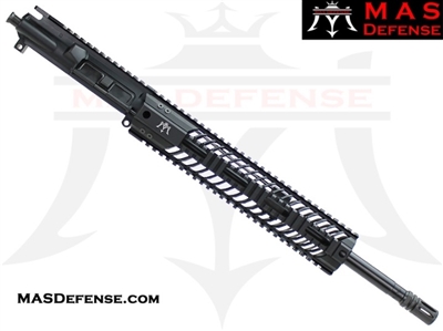 16" 5.56 / .223 AR-15 BARRELED UPPER - MAS DEFENSE SQUADRON 12" LIGHTWEIGHT QUAD RAIL - MID-LENGTH GAS