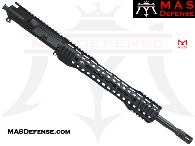 16" 9MM AR-15 BARRELED UPPER - MAS DEFENSE RIDGELINE 12.62" M-LOK RAIL