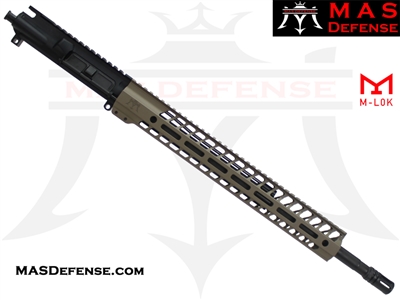 18" .223 WYLDE AR-15 BARRELED UPPER - MAS DEFENSE NERO 15" M-LOK RAIL - FDE - BALLISTIC ADVANTAGE BARREL