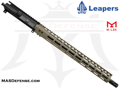 18" .223 WYLDE BARRELED UPPER - UTG SUPER SLIM 17" M-LOK - RIFLE GAS - FDE