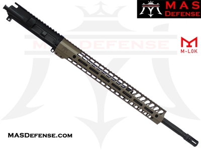 20" .223 WYLDE AR-15 BARRELED UPPER - MAS DEFENSE NERO 15" M-LOK RAIL - FDE - BALLISTIC ADVANTAGE BARREL