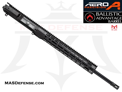 20" .308 AR-10 BARRELED UPPER - AERO PRECISION UPPER AND 15" ATLAS R-ONE M-LOK RAIL - RIFLE GAS - BALLISTIC ADVANTAGE BARREL