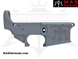 80% FORGED LOWER RECEIVER AR-15 - STEALTH GRAY MAS LOGO