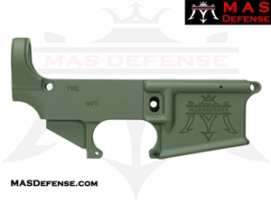 80% FORGED LOWER RECEIVER AR-15 - CERAKOTE OD GREEN ODG  MAS LOGO