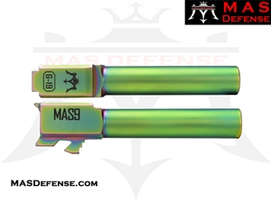 MAS DEFENSE 9MM 416R STAINLESS STEEL BARREL - GLOCK 19 FITMENT - CHAMELEON GREEN PVD