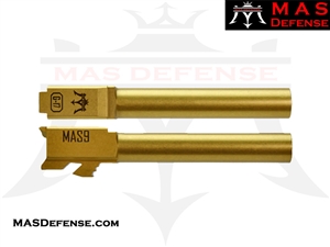 MAS DEFENSE 9MM 416R STAINLESS STEEL BARREL - GLOCK 17 GEN 1-4 FITMENT - TITANIUM NITRIDE TiN GOLD PVD G17
