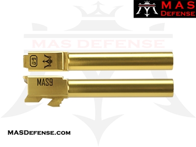 MAS DEFENSE 9MM 416R STAINLESS STEEL BARREL - GLOCK 17 FITMENT - RADIANT GOLD (TiN)