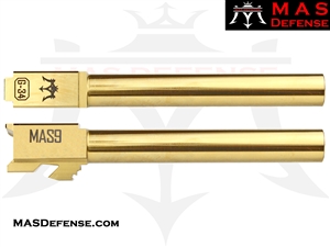 MAS DEFENSE 9MM 416R STAINLESS STEEL BARREL - GLOCK 34 FITMENT - RADIANT GOLD (TIN)