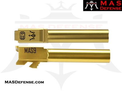 MAS DEFENSE 9MM 416R STAINLESS STEEL CONVERSION BARREL - GLOCK 23 FITMENT  - RADIANT GOLD (TiN)