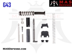 GLOCK 43 SINGLE STACK UPPER PARTS KIT SLIDE KIT