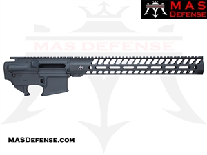 MAS DEFENSE CERAKOTE AR-15 STEALTH GRAY BUILDER SET - UPPER - 80% LOWER - 15" NERO M-LOK FREE FLOAT STEALTH GREY GRAY AR15