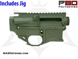 MAS DEFENSE CERAKOTE AR-15 OD-GREEN (ODG) BUILDER SET - FORGED UPPER - POLYMER 80 LOWER