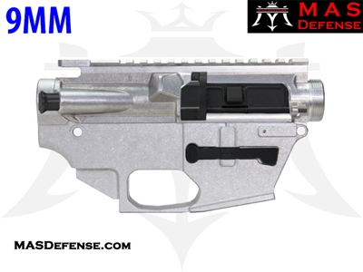 MAS DEFENSE CERAKOTE AR-9 (RAW) BUILDER SET - FORGED UPPER - 9MM GLOCK MAGS LOWER