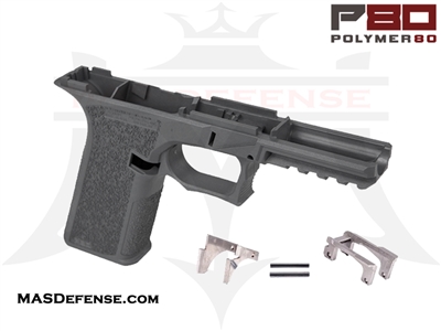 POLYMER80 80% LARGE LOWER RECEIVER GLOCK 20/21 SF FITMENT P80-PF45-GRY - GRAY GREY P80-BK45-GRY P80 UNFINISHED FRAME