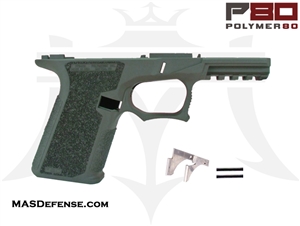 POLYMER80 80% POLYMER LOWER RECEIVER GLOCK 19 FITMENT - P80 OD GREEN - P80-PF940CV1-CKP80ODG GCA COMPLIANT 76% BRIDGE FRAME