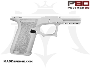 POLYMER80 80% POLYMER LOWER RECEIVER GLOCK 19 FITMENT - CERAKOTE WHITE - P80-PF940CV1-CKWHT GCA COMPLIANT 76% BRIDGE FRAME