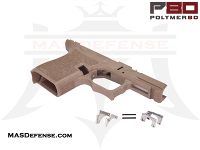 POLYMER80 80% POLYMER SINGLE STACK LOWER RECEIVER FLAT DARK EARTH FDE - GLOCK 43 FITMENT- P80-PF9SS-FDE