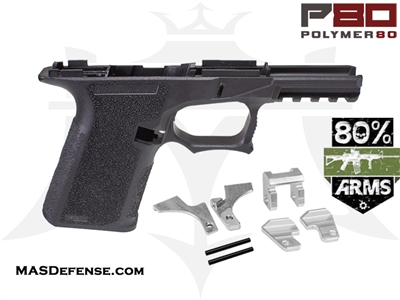 POLYMER80 80% POLYMER LOWER RECEIVER GLOCK 19 FITMENT - BLACK - P80-PF940CV1-BLK GCA COMPLIANT 76% BRIDGE FRAME