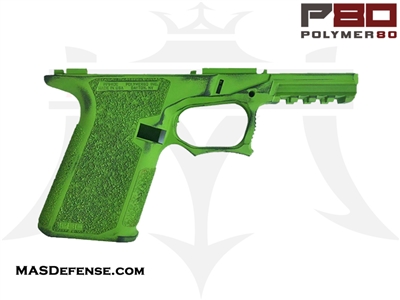 POLYMER80 80% FRAME ONLY COMPACT G19 / G23 PF940C P80-BKC - CERAKOTE BATTLEWORN ZOMBIE GREEN P80 PF940C  GLOCK 19 GLOCK 23