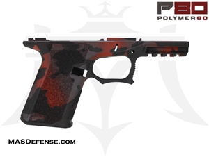 POLYMER80 80% FRAME ONLY COMPACT G19 / G23 PF940C P80-BKC - CERAKOTE MULTICAM RED P80-FOBVC-CKMCRED - MULTI CAM MUTLI-CAM CAMO