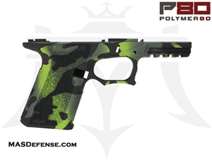 POLYMER80 80% FRAME ONLY COMPACT G19 / G23 PF940C P80-BKC - CERAKOTE MULTICAM ZOMBIE GREEN P80-FOBVC-CKMCZBGRN - MULTI CAM MUTLI CAMO