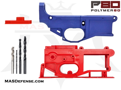 POLYMER80 AR15 G150 80% POLYMER LOWER RECEIVER KIT BLUE - P80-NKIT-BLU