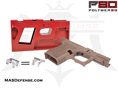 POLYMER80 80% PISTOL FRAME KIT WITH JIG SINGLE STACK G43 PF9SS P80-PF9SS-FDE - FLAT DARK EARTH + JIG Glock 43 P80