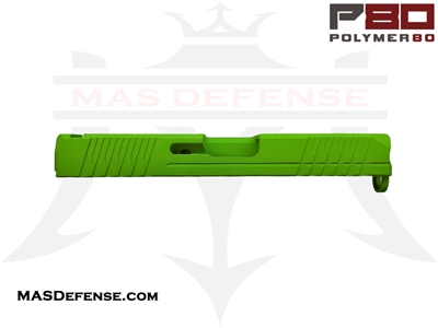 POLYMER80 9MM STRIPPED SLIDE GLOCK 17 FITMENT GEN 3 P80 PF940V2 P80-BKS - CERAKOTE ZOMBIE GREEN MPN: P80-PS9S-STD-BN-CKZBGRN P80-PS9-STD-BN-CKZBGRN COMAPCT G17