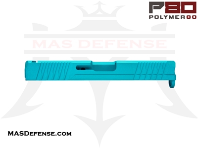 POLYMER80 9MM STRIPPED SLIDE GLOCK 19 FITMENT GEN 3 P80 PF940C P80-BKC - CERAKOTE AZTEC TEAL TURQUOISE P80-PS9C-STD-BN-CKAZTEL P80-PS9C-STD-BN P80 COMPACT G19