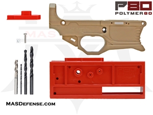 POLYMER80 AR-15 RHINO RL556V3 80% POLYMER LOWER RECEIVER KIT FLAT DARK EARTH - P80-RL556V3-FDE  P80-BK556V3-FDE