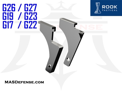ROOK TACTICAL REAR RAILS FOR POLYMER80 FRAMES ROOK-1005 - PF940 SC/C/V2 - SUB-COMPACT COMPACT STANDARD FULL SIZE P80-FOBSC P80-BKSC P80-PF940SC P80-FOBC P80-BKC P80-PF940CV1 P80-FOBS P80-BKS P80-PF940V2