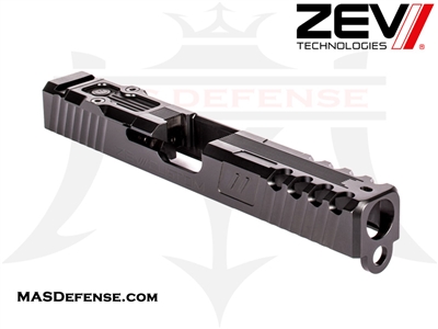 ZEV SPARTAN SIGNATURE CUT SLIDE FOR GLOCK 17 GEN 1-3 WITH RMR OPTIC CUT BLACK - SLD-Z17-3G-SPART-RMR-DLC