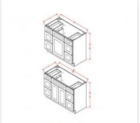 VANITY DOUBLE DRAWER BASE CABINET 48