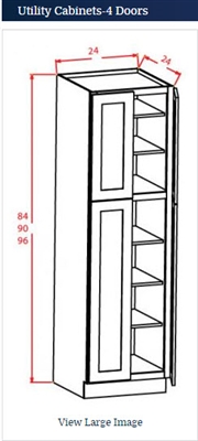 Oak Pantry/utility cabinet 24 w 96 h x 24 d