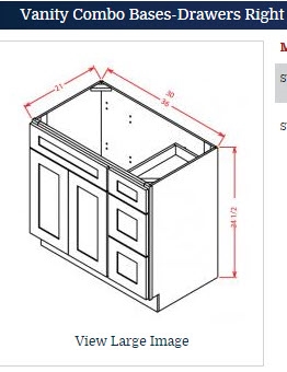 Vanity Sink Base 36DR