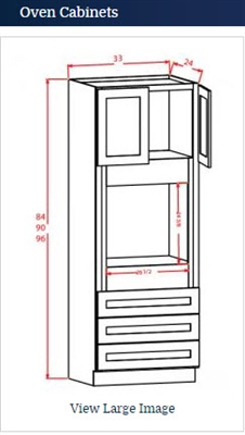 Shaker Antique White Oven Cabinet 339024 is Designed for one oven and can be modified for a double oven by removing a drawer