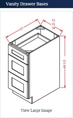 Shaker Antique White Vanity Drawer Base 12