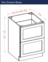 Shaker Cinder Drawer Base Cabinet 18-2