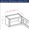 Dark Shaker Cinder Wall Stacker Cabinet 1212 Glass Door glass not included