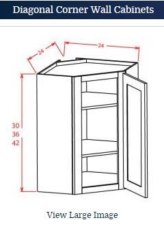 Dark Shaker Cinder Wall Diagonal Corner Cabinet 2442