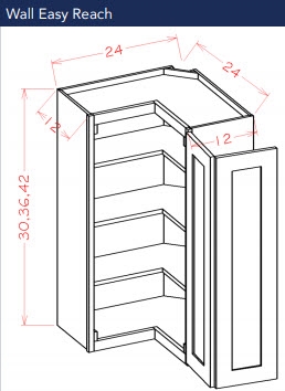 Dark Shaker Cinder Wall Easy Reach Cabinet 2436